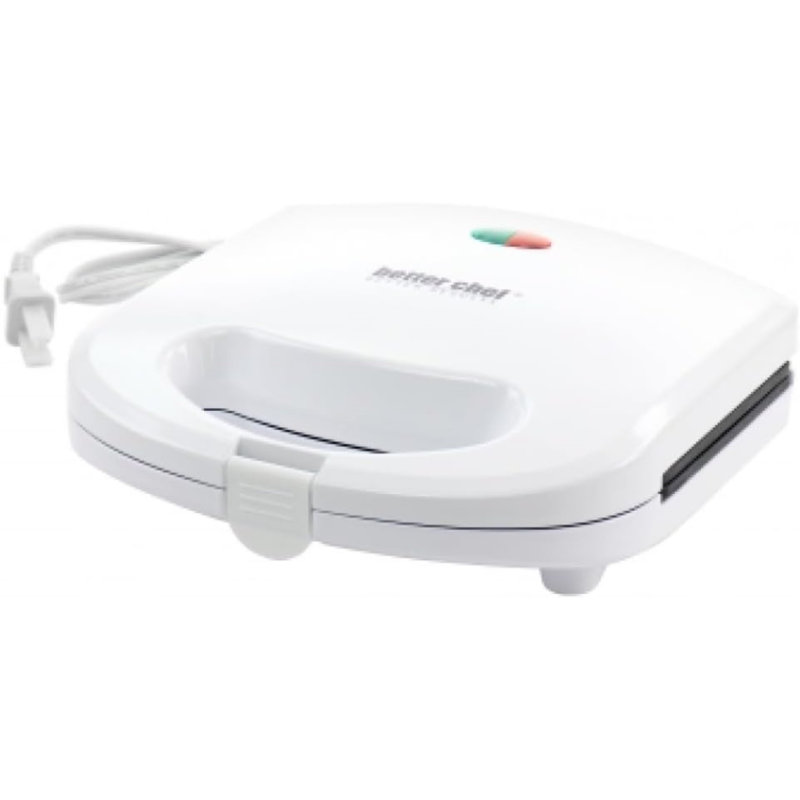 Nonstick Panini Press Sandwich Maker, Compact Contact Grill With Dual Plates, Upright Storage, White