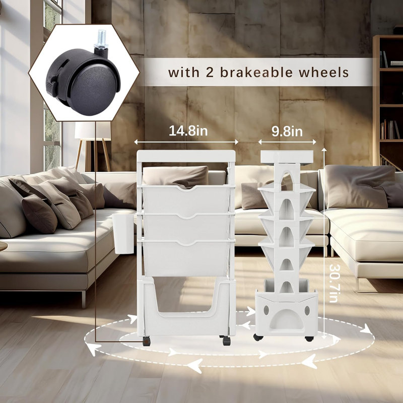 Mobile Bookshelf With Wheels Utility Organizer Bookshelves