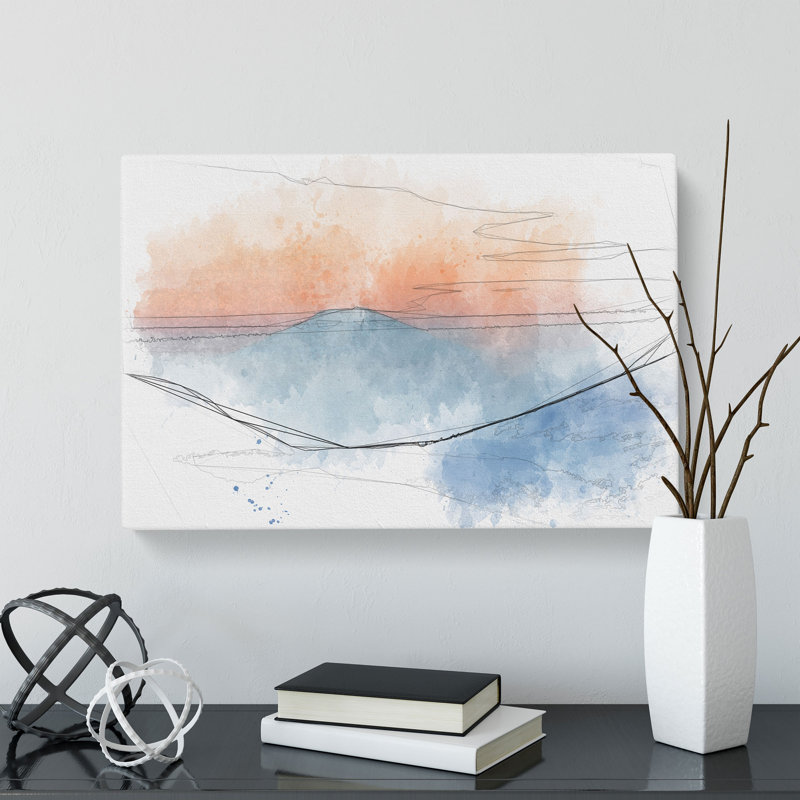 Sunrise Over The Mountains - Wrapped Canvas Painting, 60cm H x 91cm W x 3cm D