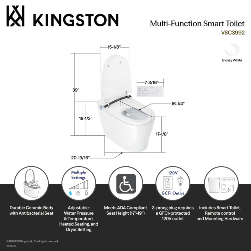 Toilette intelligente Kingston Brass Upton