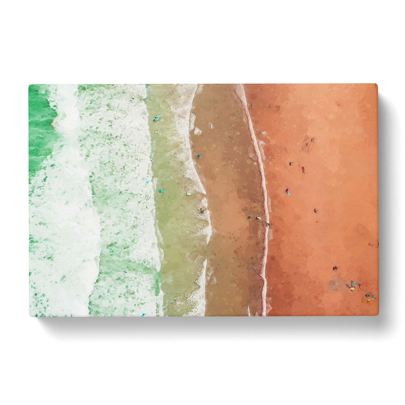 Newquay Beach in Cornwall - Wrapped Canvas Painting Print, 35cm H x 50cm W x 3cm D