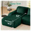 Canapé modulaire vert en forme de L de 114 po, canapé modulaire surdimensionné en flanelle 3 places avec repose-pieds mobile, sans assemblage requis-1800086580