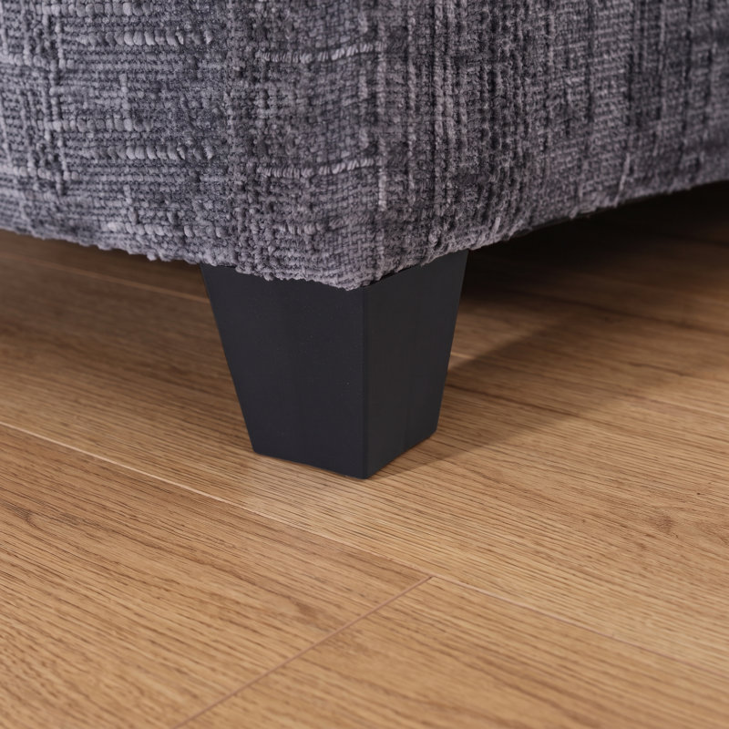 Canapé d'angle modulaire en chenille incurvée, 6 sièges, Dark Gray Chenille