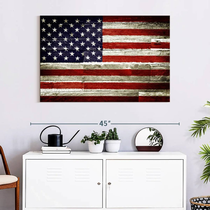 Borges American Flag Rustic, 26" H x 39" W