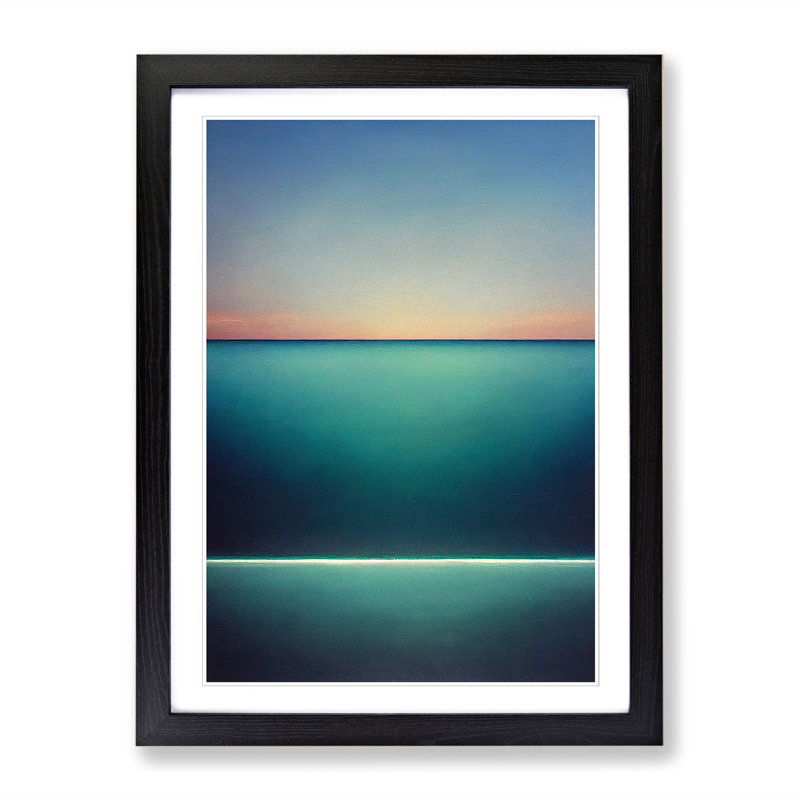 Seascape Minimalism - Single Picture Frame Painting, Black, 64cm H x 46cm W x 2cm D