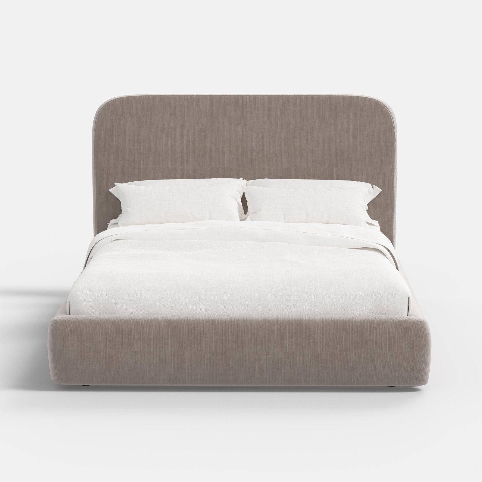 Linen Upholstered Bed, Full / Double, Steel Performance Velvet