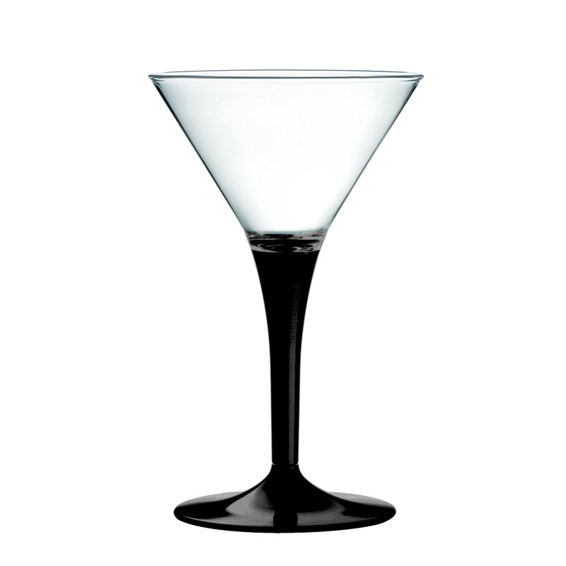 Polycarbonate Martini Glass - 12 Pieces - Olivine, Black