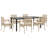 Hokku Designs 5 Piece Patio Dining Set With Cushions Beige Poly Rattan-1078165257-1078165256-1078165260