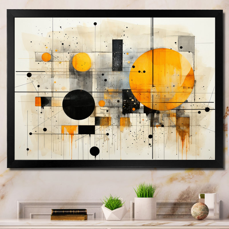 «Geddy Geometric Abstraction III», reproduction sur toile, Cadre photo noir, H 12 po x l 20 po x P 1 po