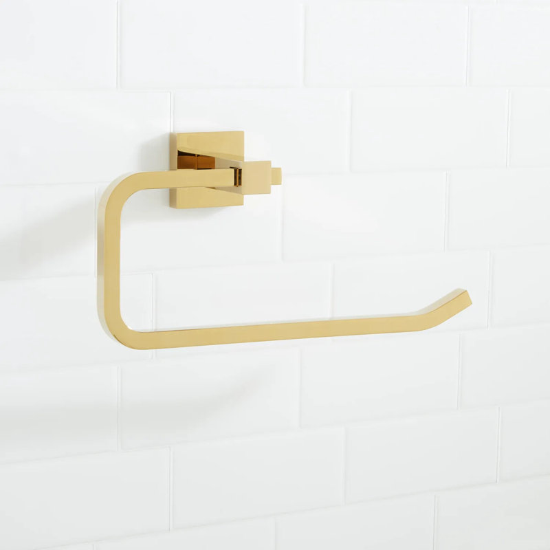 Albury Collection Wall-Mount Towel Ring, Polished Brass
