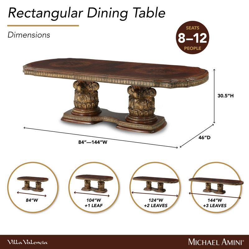 Villa Valencia Rectangular Solid Wood Dining Table