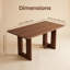 Table de salle à manger rectangulaire en bois massif de 62,9 pouces; une conception minimaliste et moderne convenant aux cuisines, aux salles à manger et aux salons, avec une finition noyer