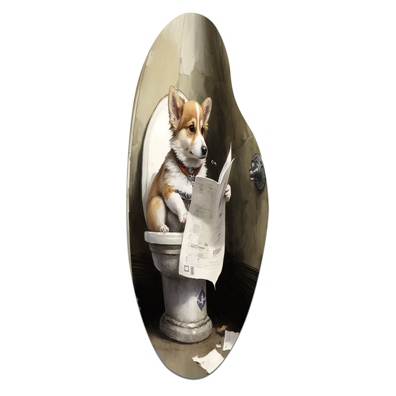 Décoration murale irrégulière en métal pour salle de bain, H 30 po x l 11 po
