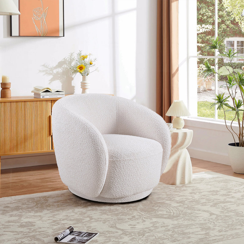 Fauteuil d'appoint pivotant, fauteuil d'appoint rembourré en tissu Boucle