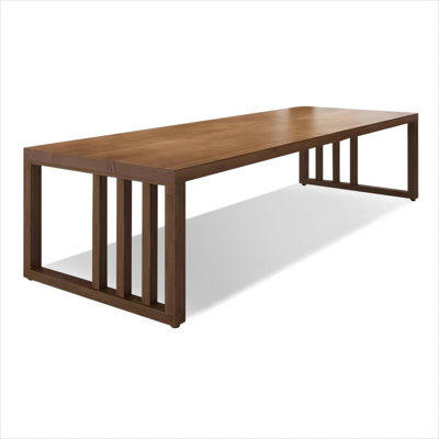 Nut-brown Rectangular Solid Wood Writing Desk