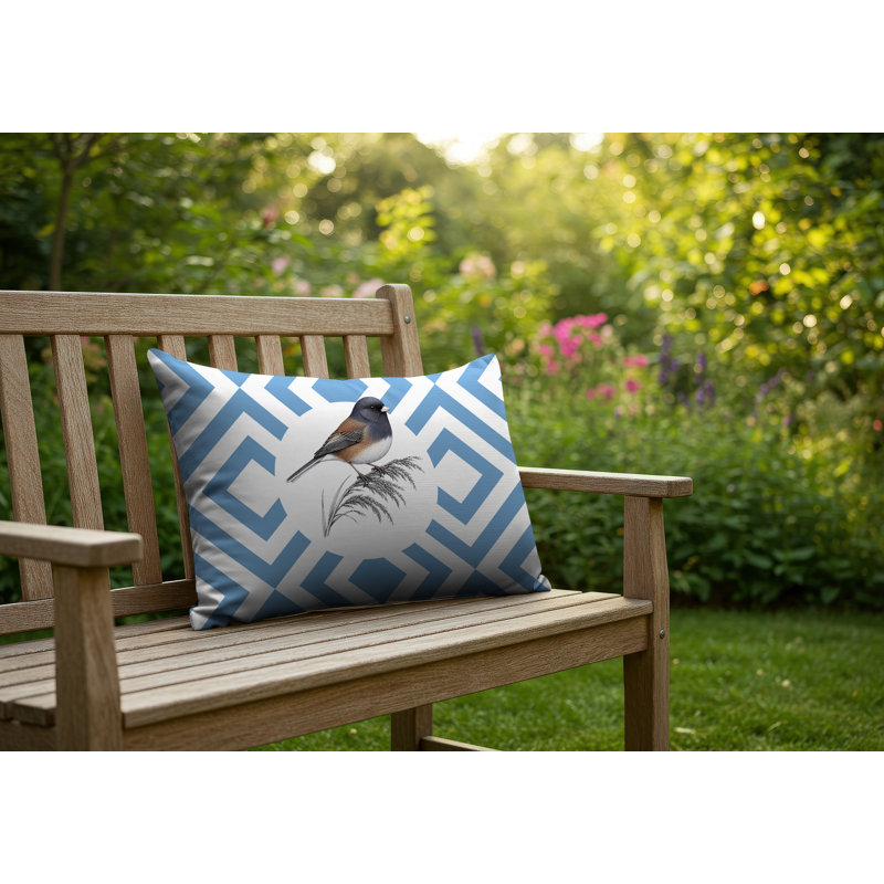 Coussin intérieur / extérieur Junco, 20 po x 14 po, Bleu