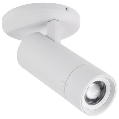 15 Watt Beam Adjustable LED Monopoint - 27K/3K/35K/4K/5K CCT Selectable - 20-50 Degree Beam Angle - White Finish - 120 Volt