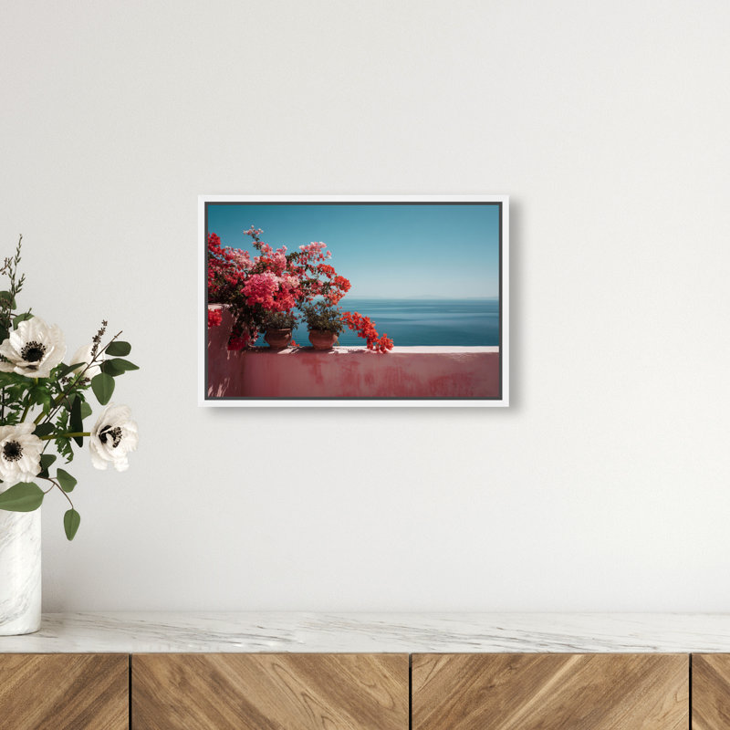 Roseate Horizon Graphic Art Canvas, 21"H x 31"W, White Floater Frame