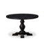 Ensemble de salle à manger 5 pièces avec 4 chaises de salle à manger en polyester gris foncé, un dossier capitonné et une table de salle à manger au fini noir sablé.-870744126-870744127