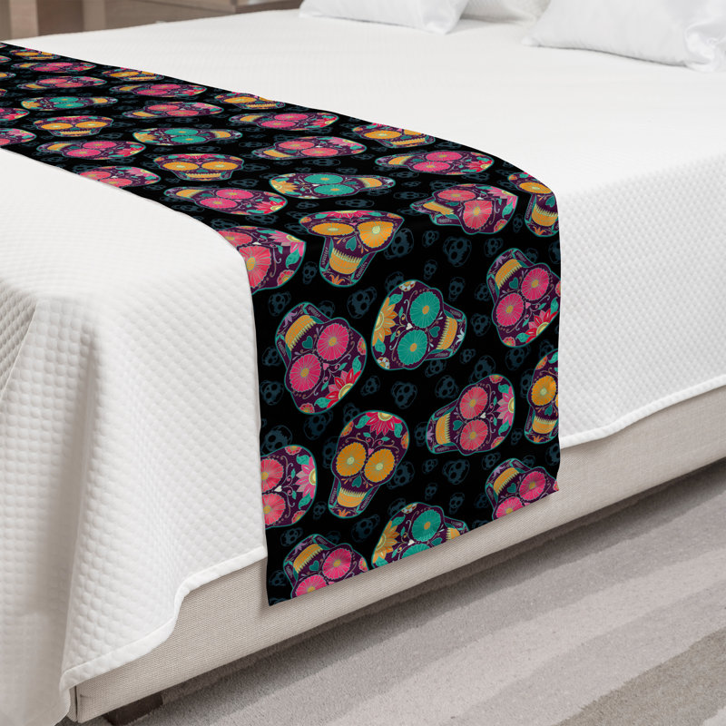 Tapis de lit Ambesonne Skull Sugar Calavera, Très grand lit