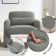 Chenille Upholstered Mordern Design Accent Armchair with Pillow