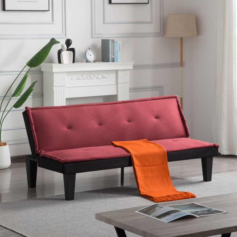 Canapé-lit futon convertible de 63 pouces, rose, Rose