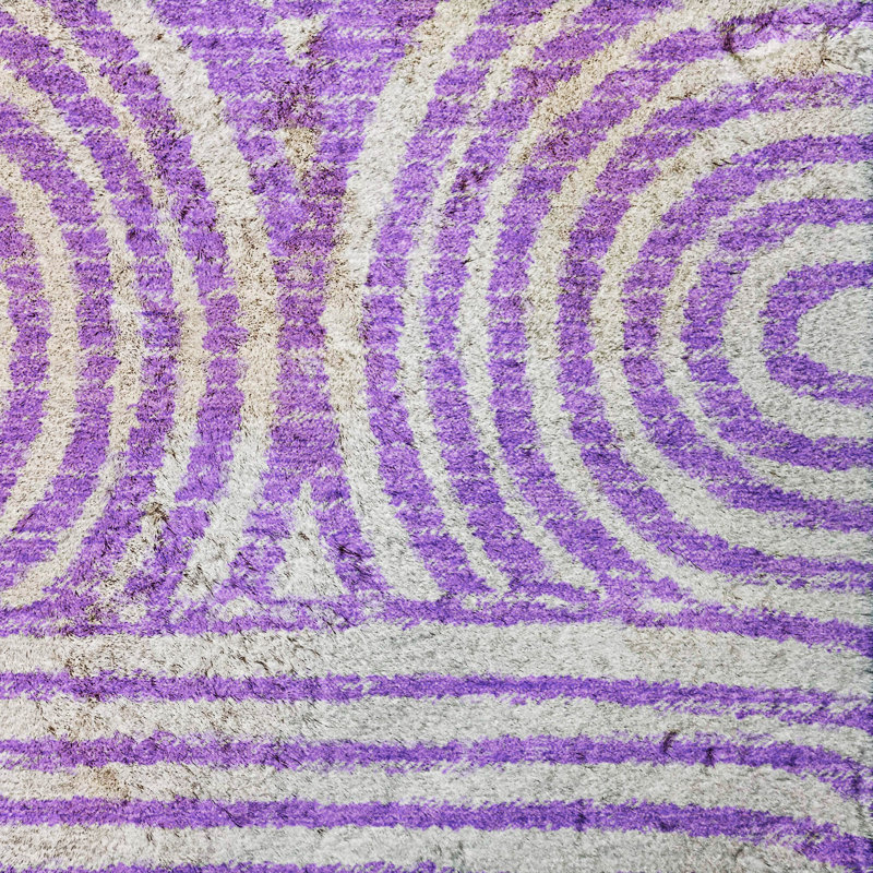 Premium Machine Washable Dream Shag ADS540 Art Deco Rug, 1'8" x 2'6", Purple