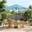 Parasol de patio rond de 9 pi avec base lestée de 19 lb - Parasol d'extérieur à manivelle et auvent ventilé pour abat-jour - pour terrasse, balcon, porche, cour ou piscine par Pure Garden (turquoise)-1883649448