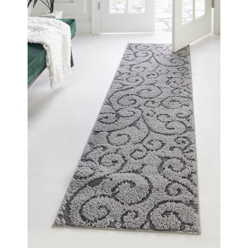 Tapis rouge sang Baynes, Light Grey, Tapis de couloir 2 pi x 6 pi 7 po