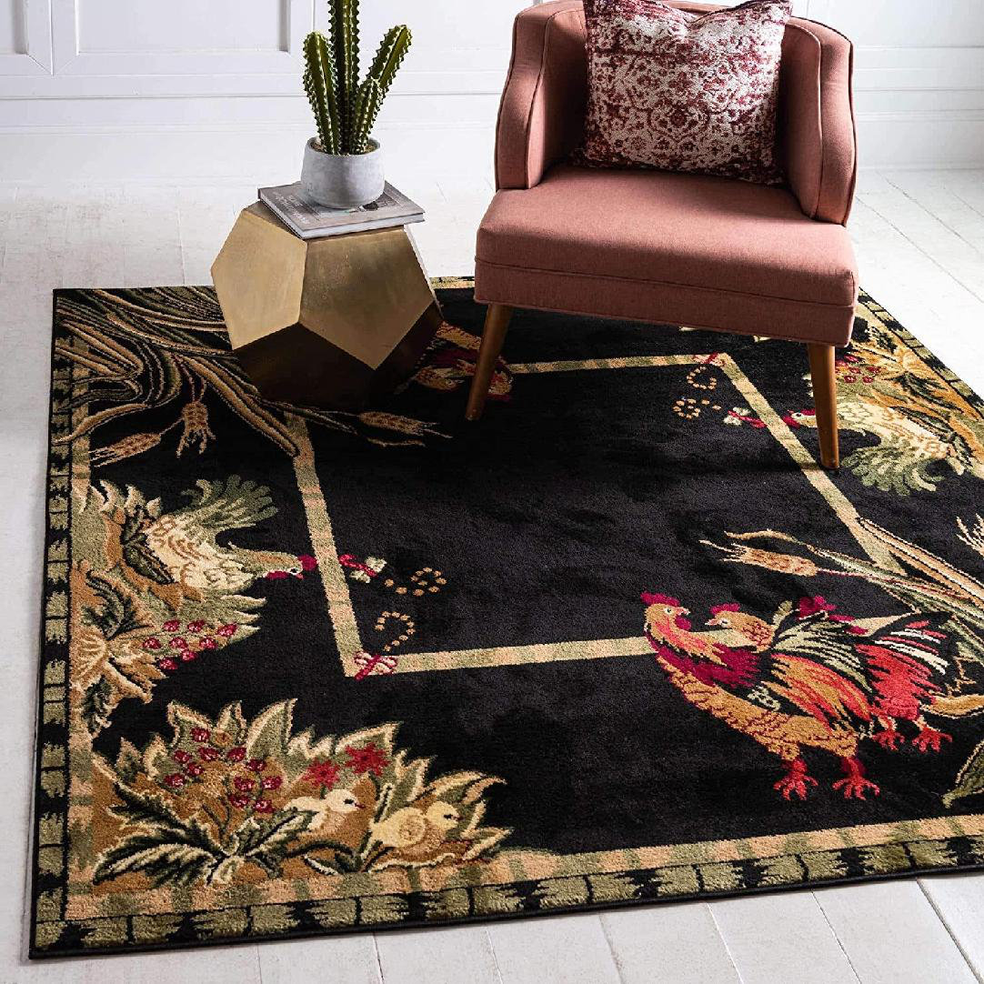 August Grove® Alfo Floral Machine Woven Square 4' x 4' Polypropylene ...