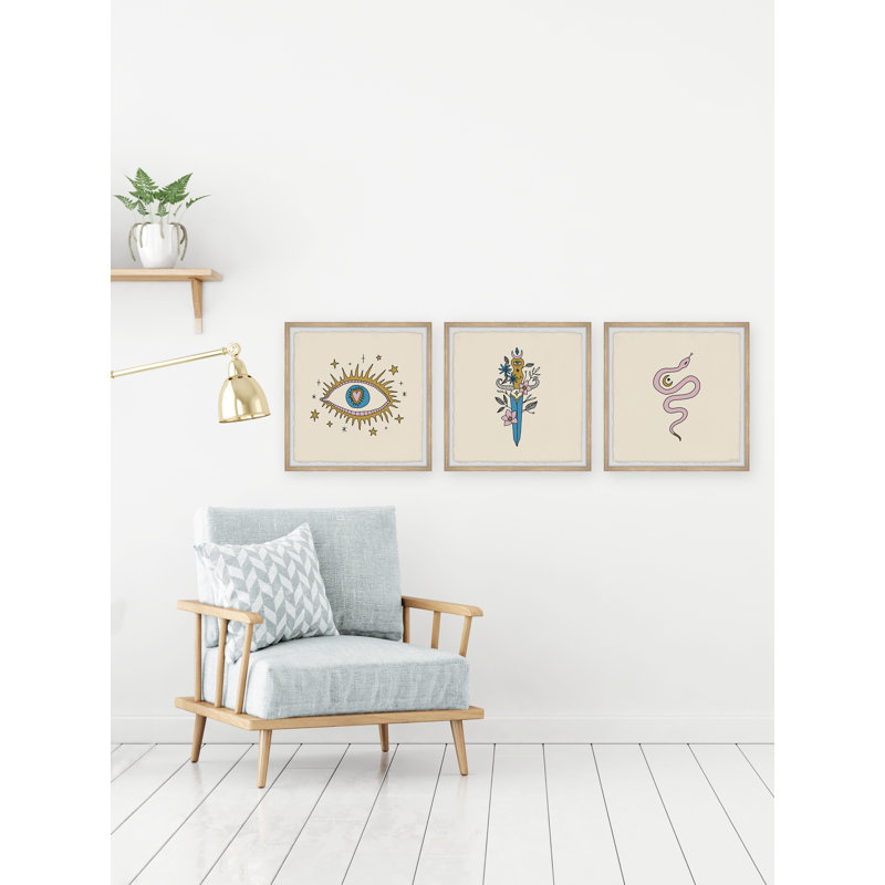 Parette Destiny's Sword by Marmont Hill - 3 Piece Single Picture Frame Painting Set, 30''H x 30''W