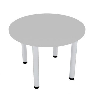 Round Conference Table with Round Metal Post Legs