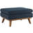 Amyla Upholstered Fabric Ottoman In Azure