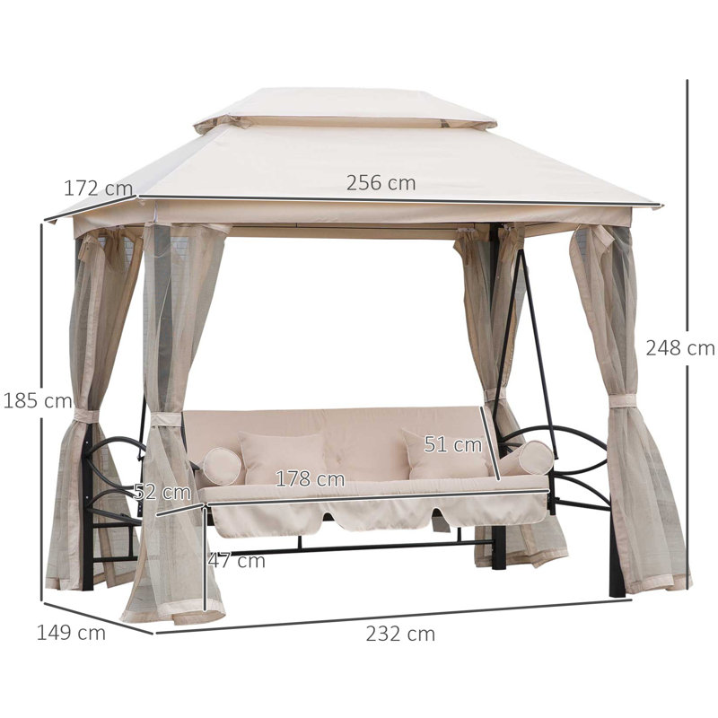 3 Person Porch Swing with Canopy
