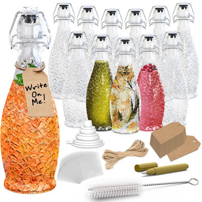  33 oz Textured Teardrop Swing Top Glass Bottle Set (Pack of 6)
