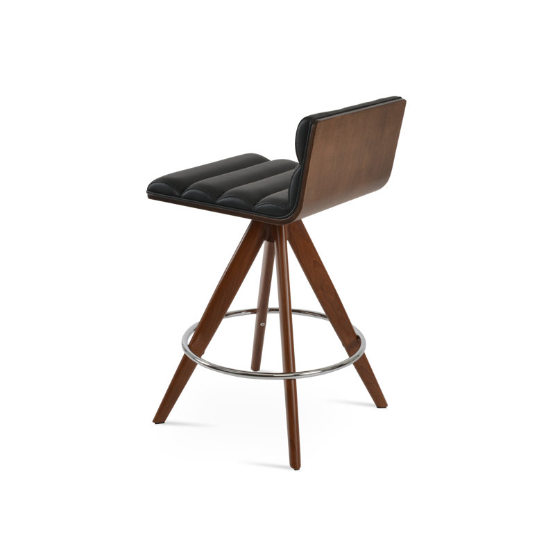 Tabouret pivotant Corona Comfort Pyramid, Noir, Tabouret de comptoir (siège d'une hauteur de 24 p