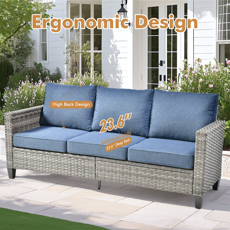 9 - Person Patio Furniture Set With Swivel Rocker, Outdoor Wicker Rattan Seating Group With Cushions, All Weather Sofa Conversation Set With Led Lighted Coffee Table For Garden Backyard