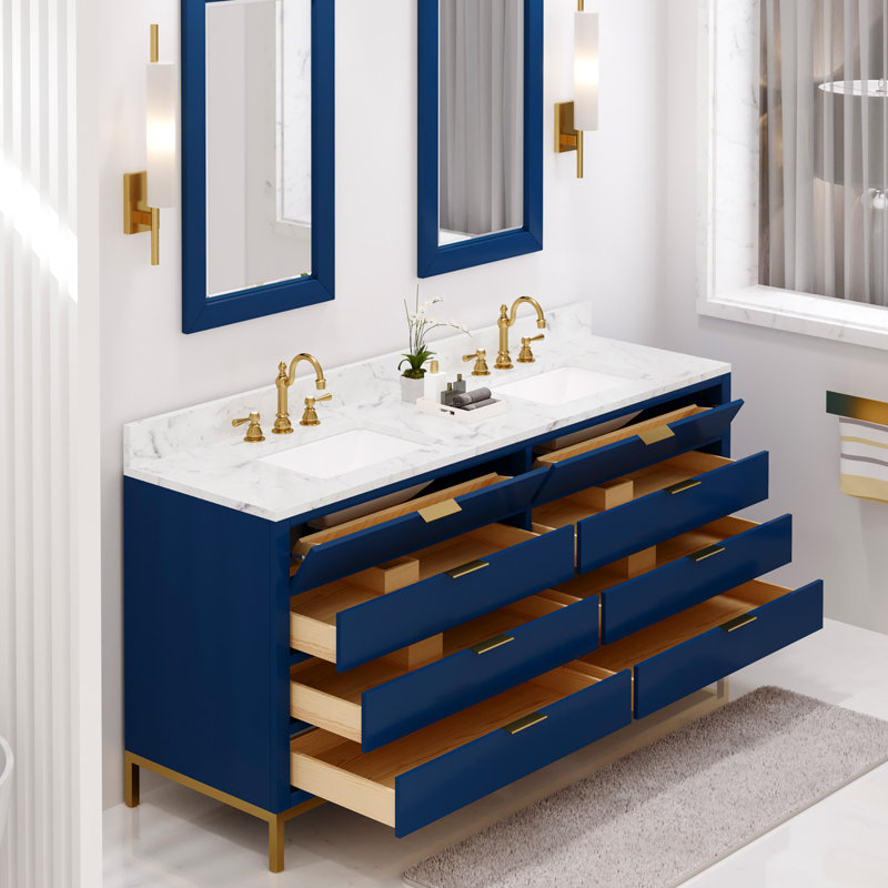 60'' W Double Vanity, 72", Monarch Blue