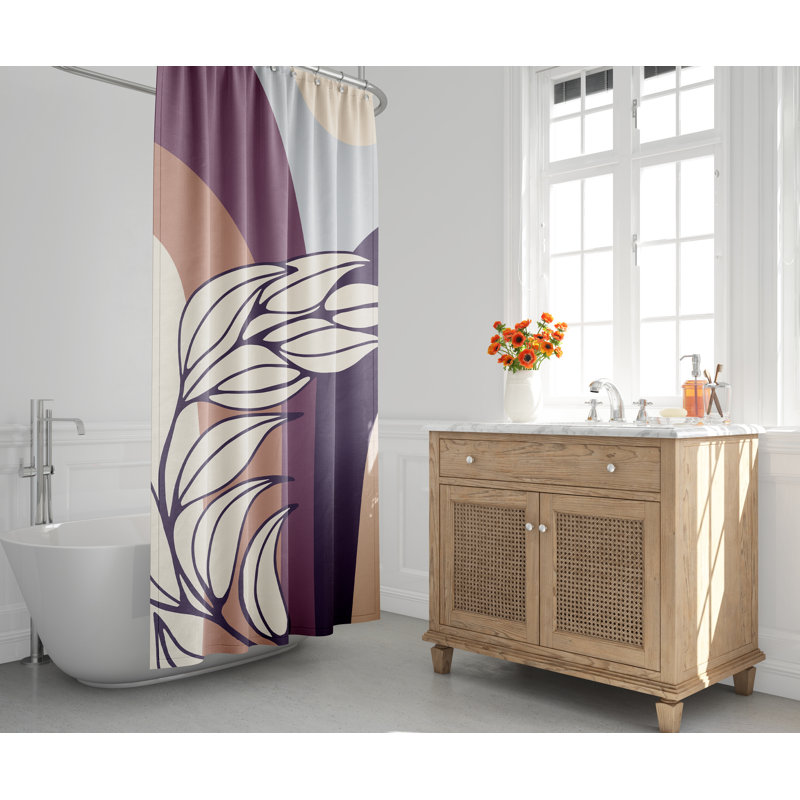Rideau de douche Dora Mid-Century, Mauve