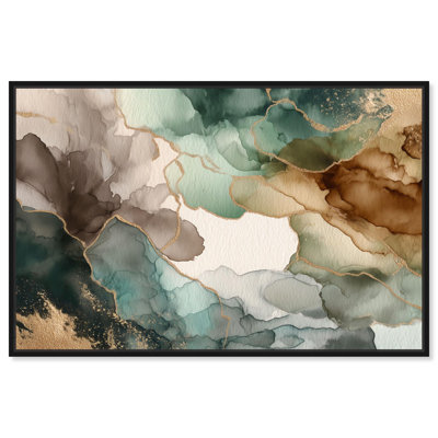 «Golden Estuary II», art mural abstrait sur toile par Art Remedy