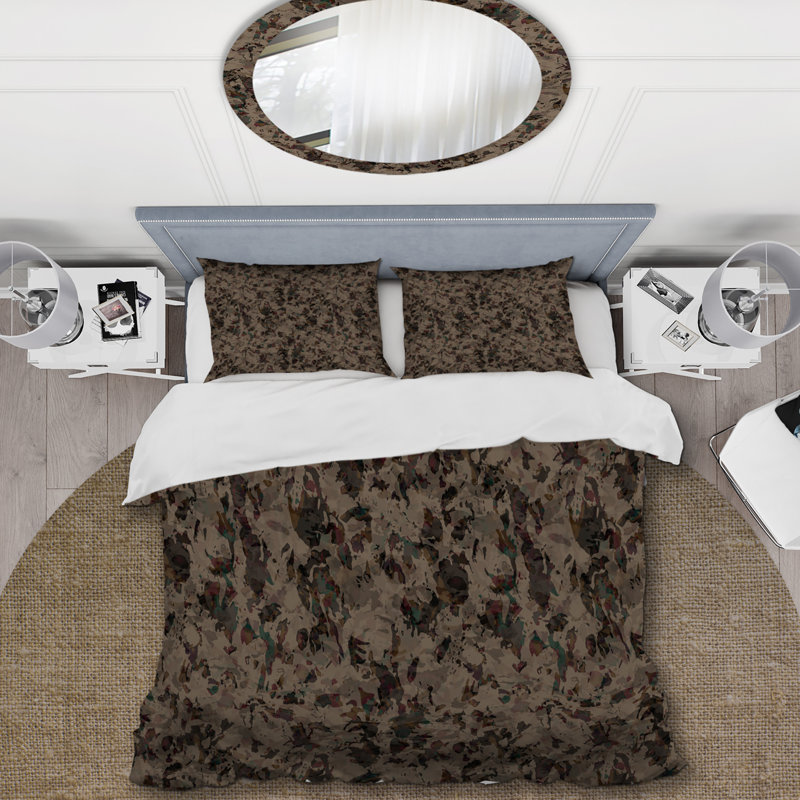 Khaki Pattern Camouflage Camouflage Duvet Cover
