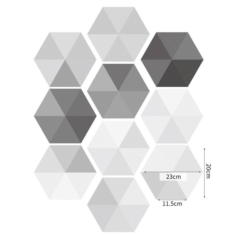 20cm W x 23cm L PVC Peel and Stick Mosaic Tile, 3 Packs
