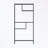 Tall bookcase with 4 open Compartments and Metal Legs