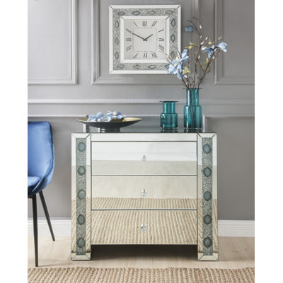 Commode décorative, miroir et fausse agate