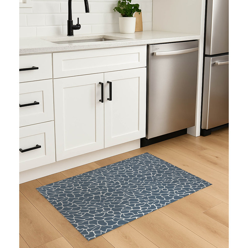 Tapis de cuisine antidérapant Patch Play, Bleu, Rectangle 5 pi x 7 pi