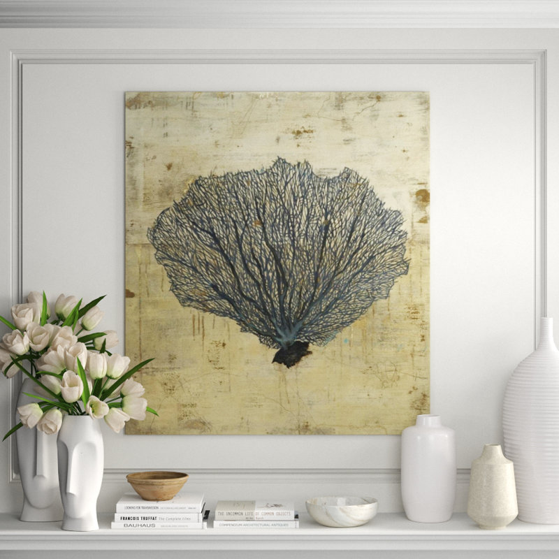 Sea Fan Print by Sarah Atkinson, 45" H x 40" W x 1.5" D, Glass Coat