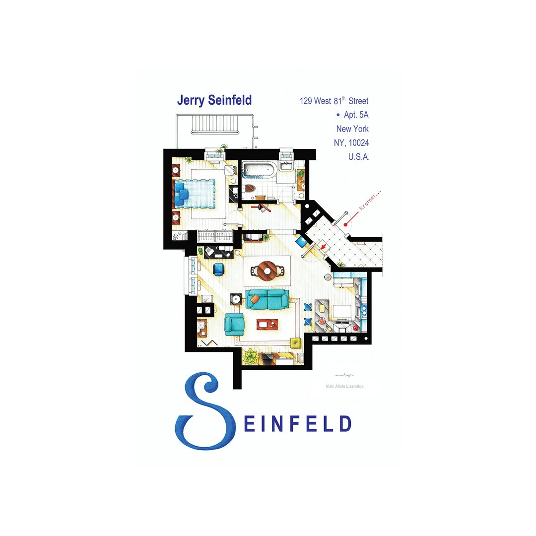 Leinwandbild Apartment from Seinfeld von TV Floorplans & More