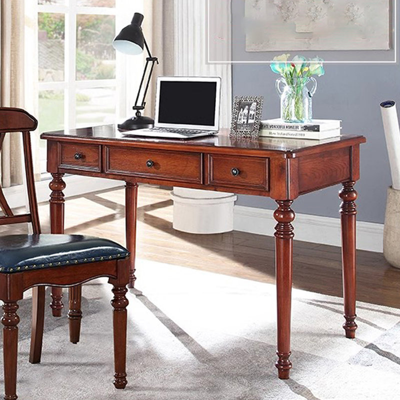 Bureau d'écriture avec tiroirs Chestnut, H 30,71 po x l 47,24 po x P 23,62 po
