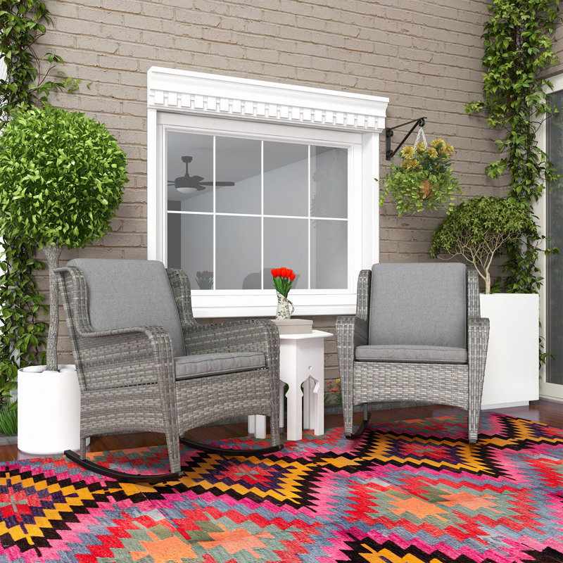Chaise berçante Haynesville, Gris foncé, Gris