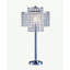 Lampe de table 26 po à 2 niveaux «Holly Glam» avec charge et port USB, 26 po, argent